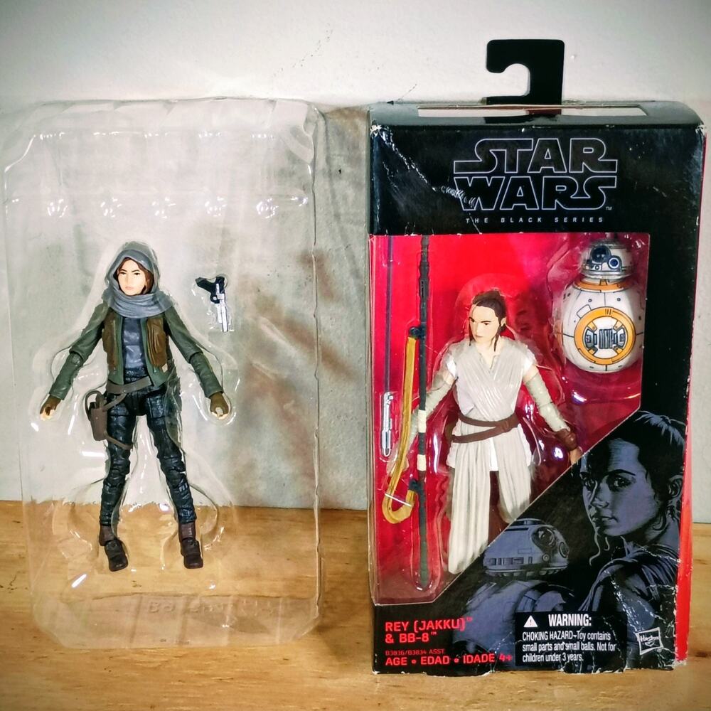 Star Wars Black Series Rey Jakku BB-8 #02 & Jyn Erso 6" Action Figure Lot Hasbro